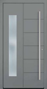 Modern door model with stainless steel sash bars and glass from the Eleganz series