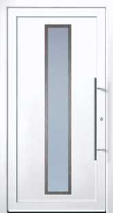 Door model with stainless steel elements from the Ideal series in white