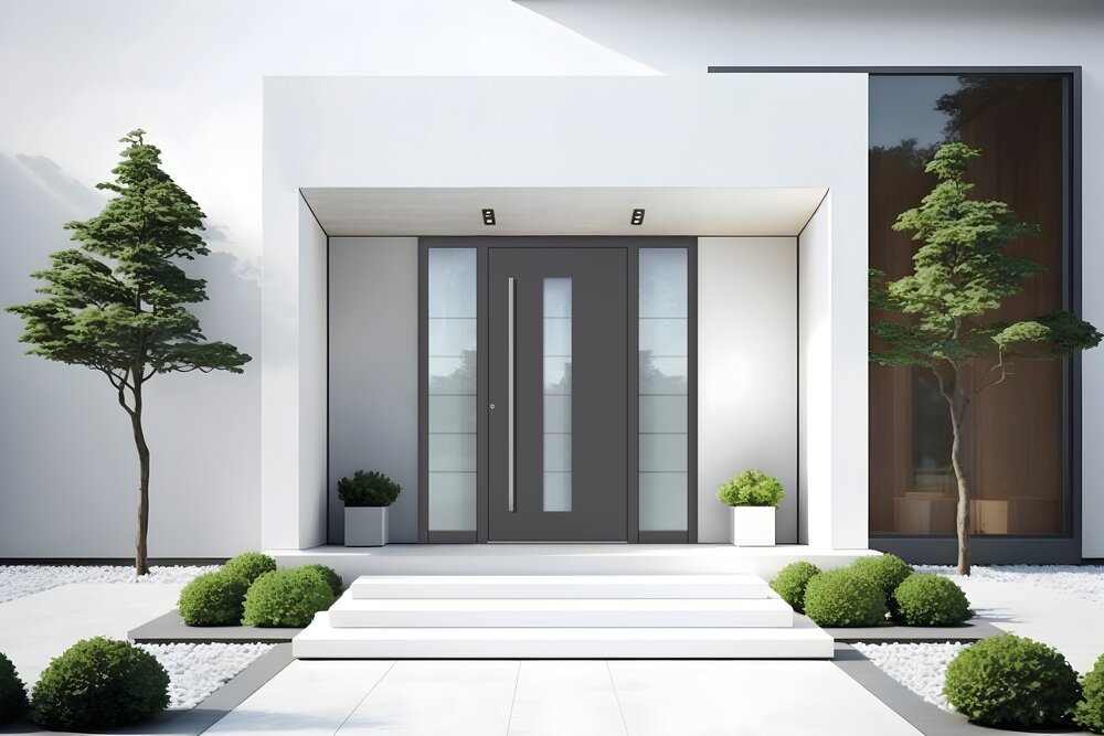 Anthrazit Haustür aus Aluminium