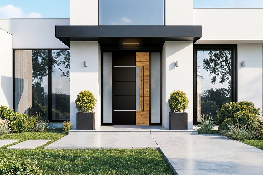 Anthrazit Haustür aus Aluminium