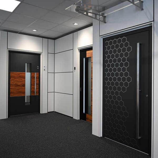 Moderne Design Haustür aus Aluminium